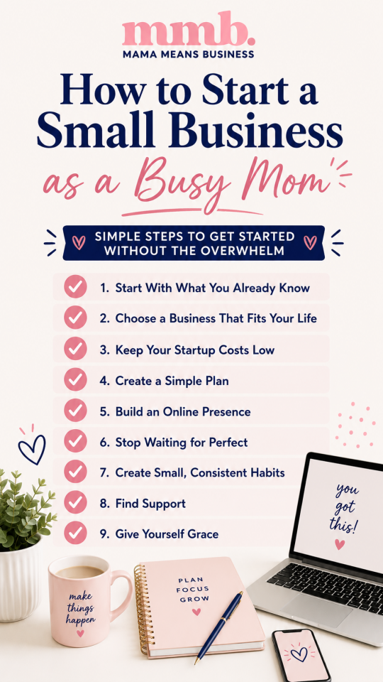 Small business startup tips for busy moms